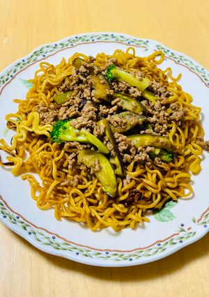 ナスと挽肉の焼きそば☆今夜の夕ご飯-レシピのメイン写真