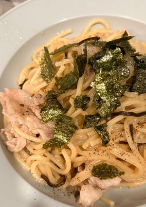 ワンパン！塩昆布と豚肉のパスタ-レシピのメイン写真