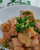片栗粉でぷる照り旨鶏むね肉のスタミナ焼き