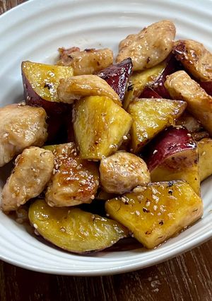 鶏むね肉とさつまいものオイスター甘辛炒め-レシピのメイン写真