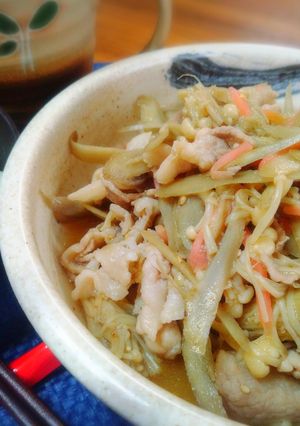 ＊豚肉とごぼうとえのきの紅しょうが炒め＊-レシピのメイン写真