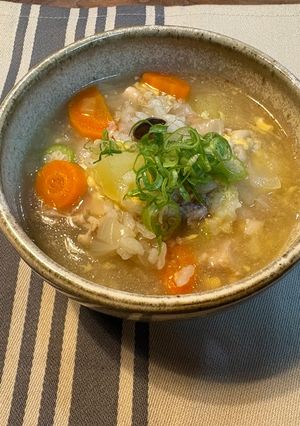 優しい味わい！鶏と野菜の卵雑炊-レシピのメイン写真