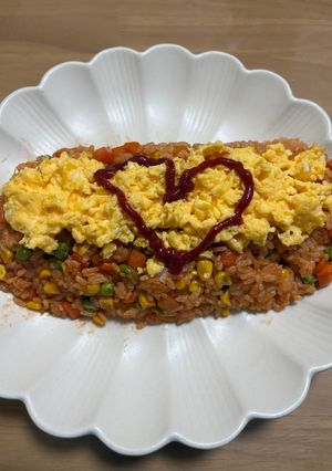 10分でできる♡包まないズボラオムライス-レシピのメイン写真
