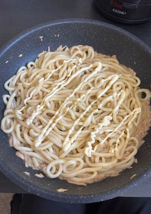 混ぜるだけこれが漢の和風ツナマヨうどん-レシピのメイン写真