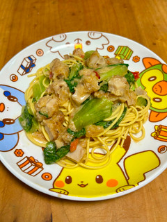 唐揚げとレタスの☆パスタ(カーボフ使用)-レシピのメイン写真