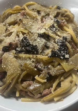 パンチェッタカルチョフィトリュフパスタ-レシピのメイン写真
