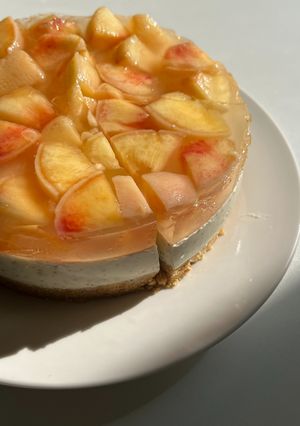 桃とアールグレイのレアチーズケーキ-レシピのメイン写真