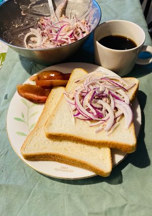 トーストツナサンド、紫玉ねぎor新玉ねぎ-レシピのメイン写真