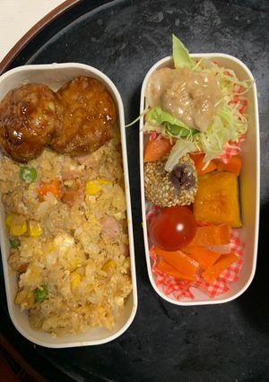 全てレンジ洋風レモンオイ味噌味炒飯弁当-レシピのメイン写真