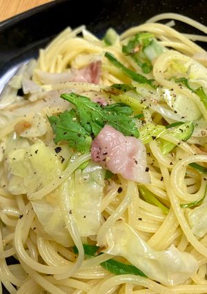 ねぎ、玉ねぎ、キャベツのペペロンチーノ-レシピのメイン写真