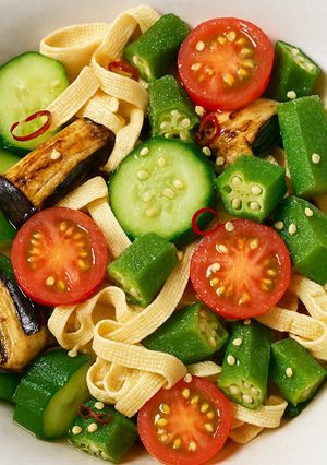 夏バテ防止！豆腐皮と夏野菜の白だし和え-レシピのメイン写真