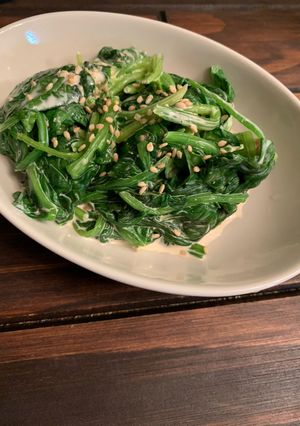 電子レンジで時短ほうれん草の胡麻マヨ和え-レシピのメイン写真
