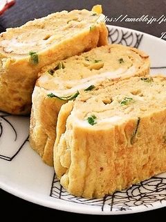 小ネギ入りの甘い卵焼き-レシピのメイン写真