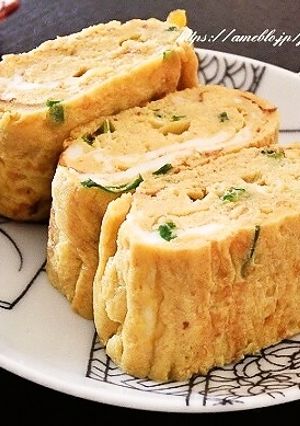 小ネギ入りの甘い卵焼き-レシピのメイン写真