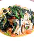 カーボロネロの蕾とトマトのスープパスタ