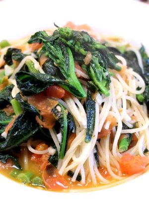 カーボロネロの蕾とトマトのスープパスタ-レシピのメイン写真