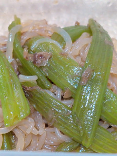 カボチャの茎と糸コンニャクの炒め煮-レシピのメイン写真
