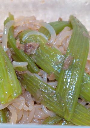カボチャの茎と糸コンニャクの炒め煮-レシピのメイン写真