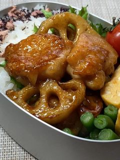 れんこんと鶏肉の甘酢弁当-レシピのメイン写真