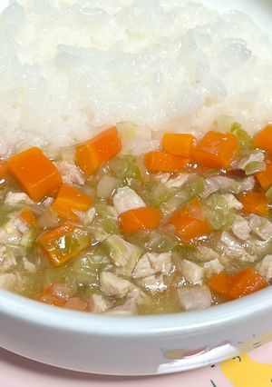 【保育園離乳食後期】鶏肉と野菜のくず煮-レシピのメイン写真