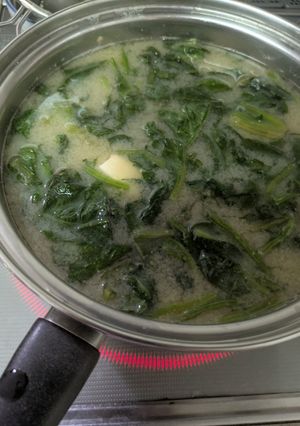 ほうれん草と豆腐のお味噌汁-レシピのメイン写真