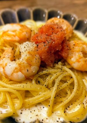 簡単！エビとタラコのミルクパスタ！-レシピのメイン写真