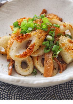 5分！ちくわとメンマの黒こしょうバター炒め-レシピのメイン写真