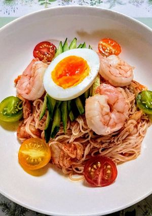 暑い日に食べたい!夏の夕飯ビビン麺風素麺-レシピのメイン写真