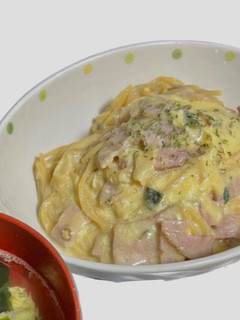 お吸い物で和風ぺぺたまパスタ-レシピのメイン写真
