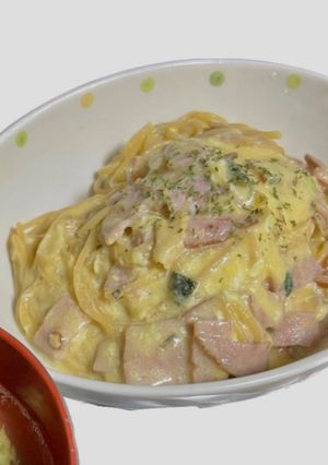 お吸い物で和風ぺぺたまパスタ-レシピのメイン写真