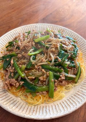 ニラともやしのあんかけかた焼きそば-レシピのメイン写真