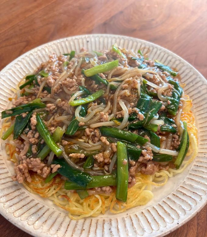 ニラともやしのあんかけかた焼きそば-レシピのメイン写真