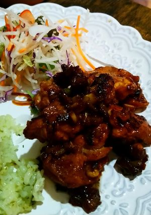 鶏モモ肉の長ネギと牡蠣だし醤油漬け-レシピのメイン写真