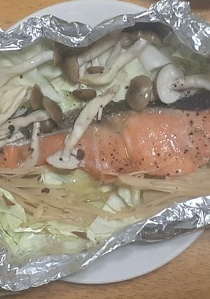 【ダイエット】鮭のバター醤油ホイル焼き-レシピのメイン写真
