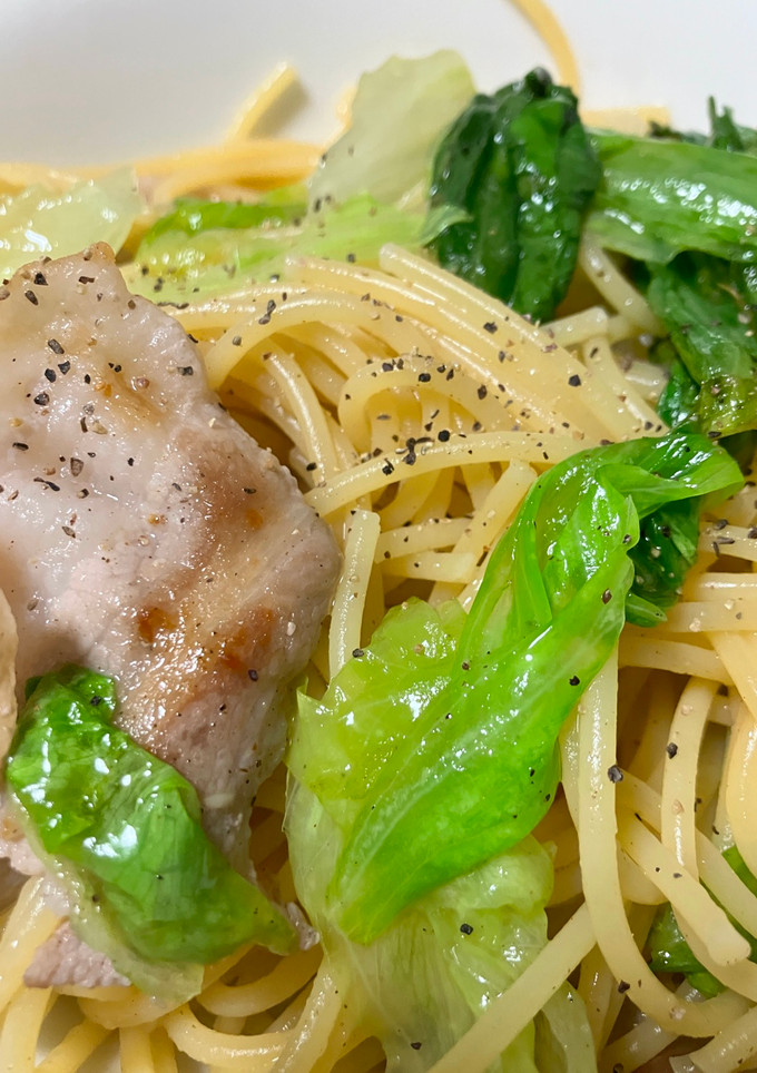 簡単　豚肉とレタスのパスタ-レシピのメイン写真
