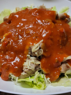 鶏肉炒めのパスタのソースかけ-レシピのメイン写真