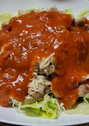 鶏肉炒めのパスタのソースかけ-レシピのメイン写真