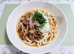 夏休み昼食！牛丼でおろしぶっかけうどん-レシピのメイン写真