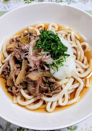 簡単夏の夕飯！牛丼でおろしぶっかけうどん-レシピのメイン写真