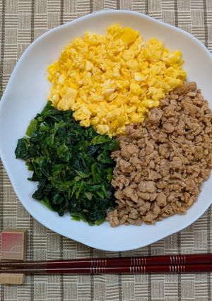 簡単給食　鶏そぼろ丼-レシピのメイン写真