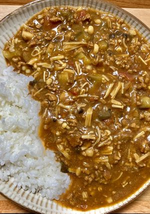 しゃばしゃばスパイシーきのこキーマカレー-レシピのメイン写真