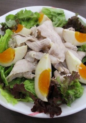 半熟味付たまごと豚しゃぶサラダ-レシピのメイン写真
