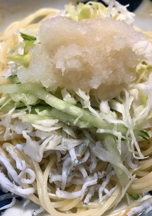 冷たいしらすおろし、野菜スパゲッティー-レシピのメイン写真