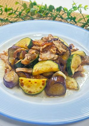 豚肉のズッキーニと茄子のポン酢炒め-レシピのメイン写真