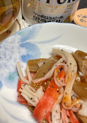 メンマとカニカマ和えたおつまみ-レシピのメイン写真