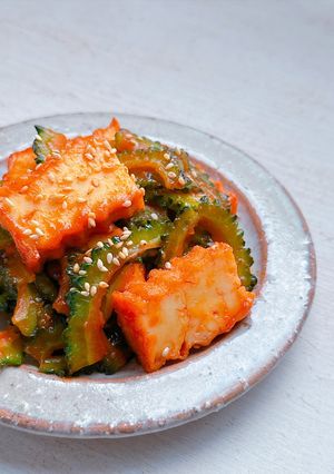 簡単やみつき♡ゴーヤーと厚揚げのピリ辛炒め-レシピのメイン写真