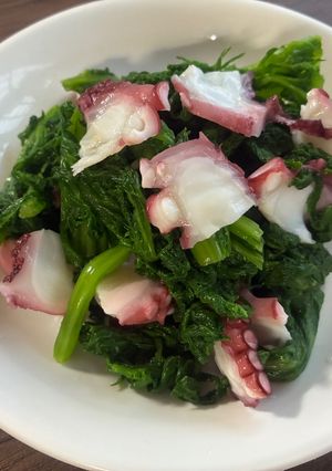 わさび菜とたこの和え物-レシピのメイン写真