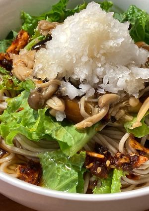 キノコのしぐれ煮を使ったぶっかけ蕎麦-レシピのメイン写真