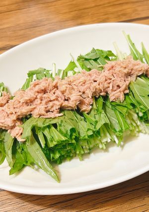 超簡単！！水菜のツナぽんサラダ-レシピのメイン写真