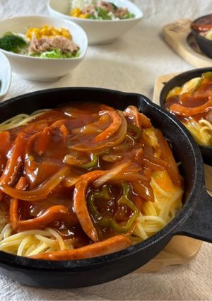 あんかけスパゲティのソーセージの切り方-レシピのメイン写真